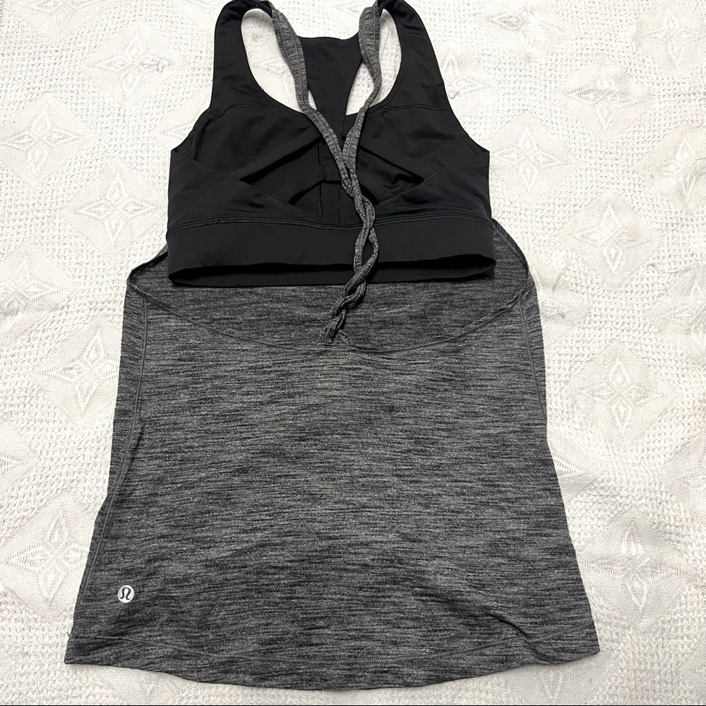 Lululemon grey/black tank‎ size 4
